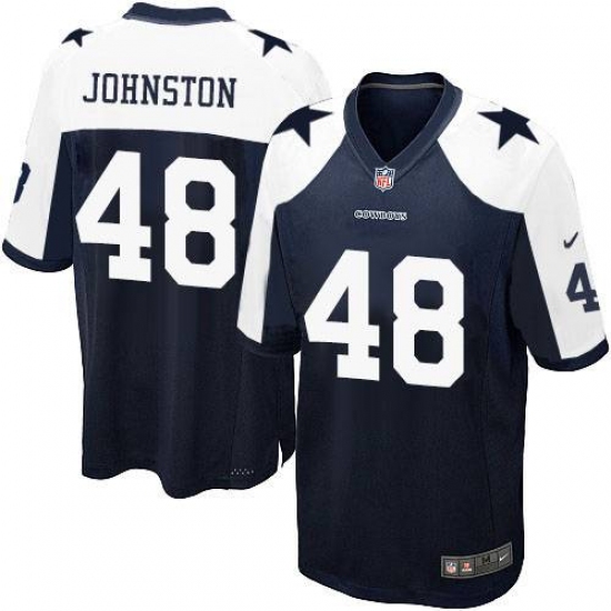 Men's Nike Dallas Cowboys 48 Daryl Johnston Game Navy Blue Throwback Alternate NFL Jersey