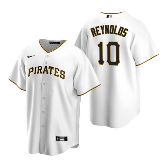 Men's Nike Pittsburgh Pirates 10 Bryan Reynolds White Home Stitched Baseball Jersey