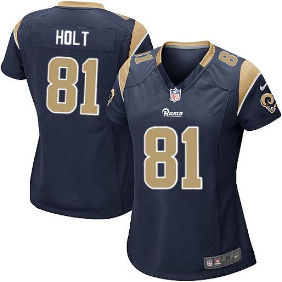Women's Nike Los Angeles Rams 81 Torry Holt Game Navy Blue Team Color NFL Jersey