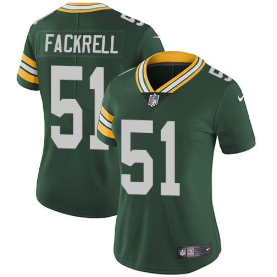 Women's Nike Green Bay Packers 51 Kyler Fackrell Elite Green Team Color NFL Jersey