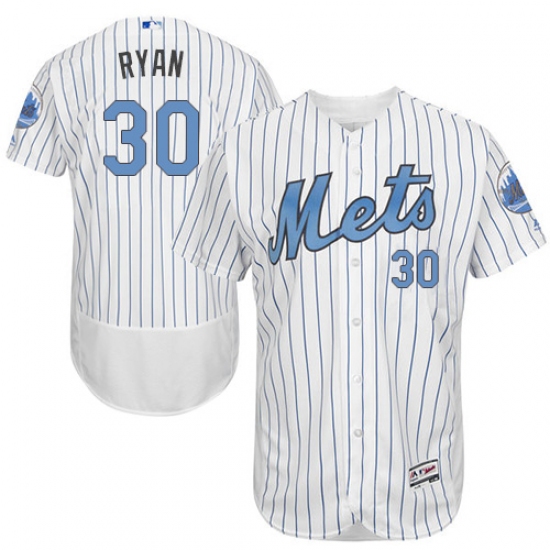 Men's Majestic New York Mets 30 Nolan Ryan Authentic White 2016 Father's Day Fashion Flex Base MLB Jersey