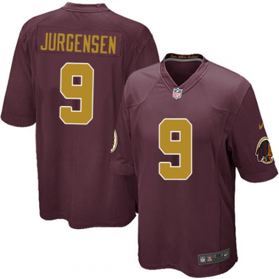 Men's Nike Washington Redskins 9 Sonny Jurgensen Game Burgundy Red/Gold Number Alternate 80TH Anniversary NFL Jersey