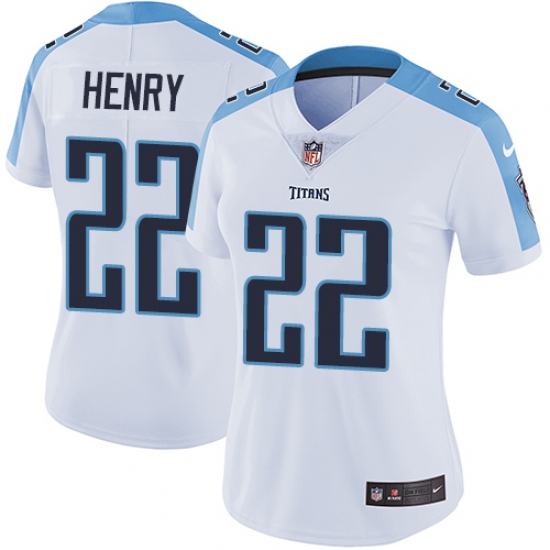 Women's Nike Tennessee Titans 22 Derrick Henry White Vapor Untouchable Limited Player NFL Jersey