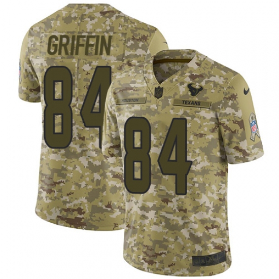 Men's Nike Houston Texans 84 Ryan Griffin Limited Camo 2018 Salute to Service NFL Jersey