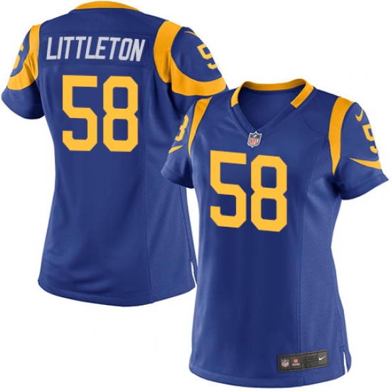 Women's Nike Los Angeles Rams 58 Cory Littleton Game Royal Blue Alternate NFL Jersey