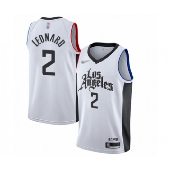 Women's Los Angeles Clippers 2 Kawhi Leonard Swingman White Basketball Jersey - 2019-20 City Edition