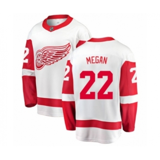 Men's Detroit Red Wings 22 Wade Megan Authentic White Away Fanatics Branded Breakaway NHL Jersey