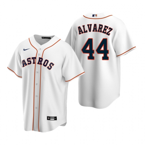 Men's Nike Houston Astros 44 Yordan Alvarez White Home Stitched Baseball Jersey