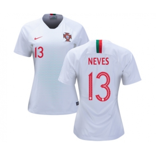 Women's Portugal 13 Neves Away Soccer Country Jersey