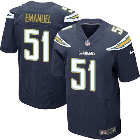 Men's Nike Los Angeles Chargers 51 Kyle Emanuel Elite Navy Blue Team Color NFL Jersey