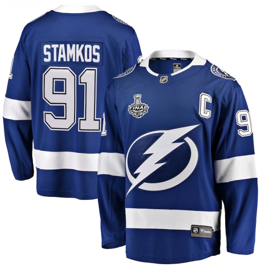 Youth Tampa Bay Lightning 91 Steven Stamkos Fanatics Branded Blue 2020 Stanley Cup Final Bound Home Player Breakaway Jersey