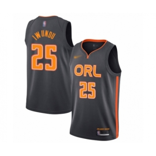 Women's Orlando Magic 25 Wes Iwundu Swingman Charcoal Basketball Jersey - 2019 20 City Edition