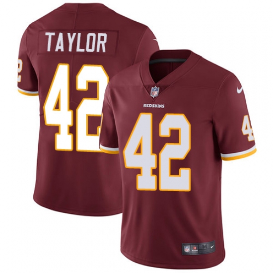 Men's Nike Washington Redskins 42 Charley Taylor Burgundy Red Team Color Vapor Untouchable Limited Player NFL Jersey