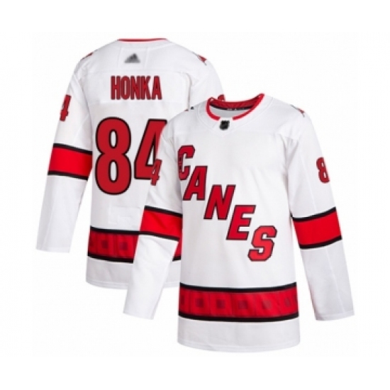 Men's Carolina Hurricanes 84 Anttoni Honka Authentic White Away Hockey Jersey