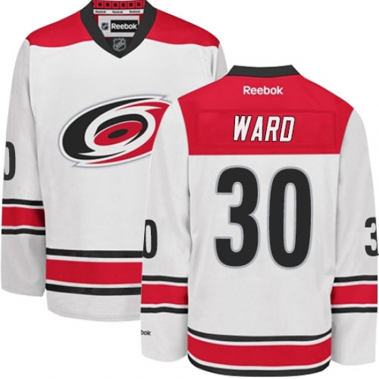 Men's Reebok Carolina Hurricanes 30 Cam Ward Authentic White Away NHL Jersey