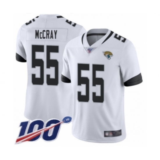 Men's Jacksonville Jaguars 55 Lerentee McCray White Vapor Untouchable Limited Player 100th Season Football Jersey