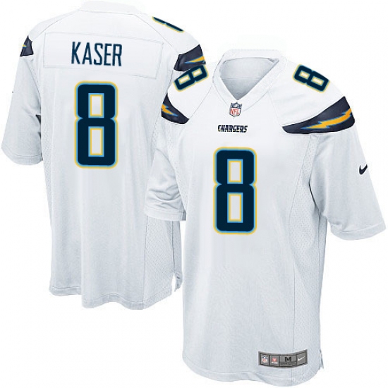 Men's Nike Los Angeles Chargers 8 Drew Kaser Game White NFL Jersey