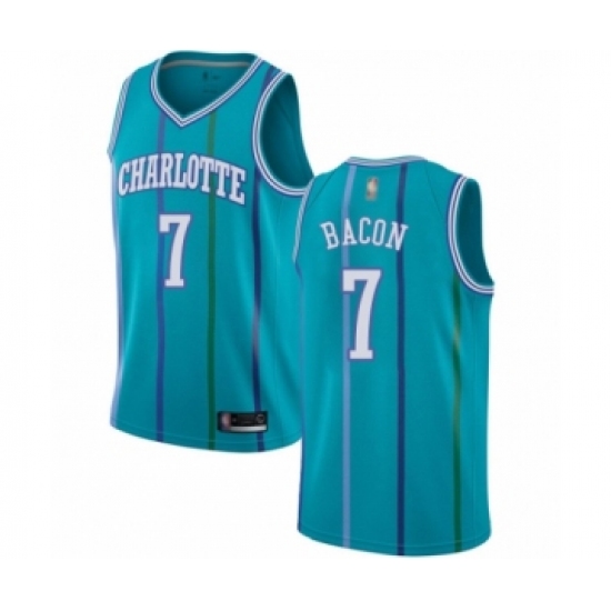 Men's Jordan Charlotte Hornets 7 Dwayne Bacon Authentic Aqua Hardwood Classics Basketball Jersey