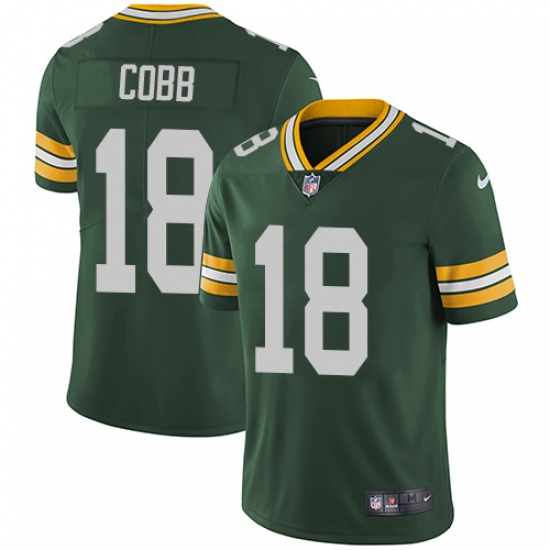 Youth Nike Green Bay Packers 18 Randall Cobb Green Team Color Vapor Untouchable Limited Player NFL Jersey