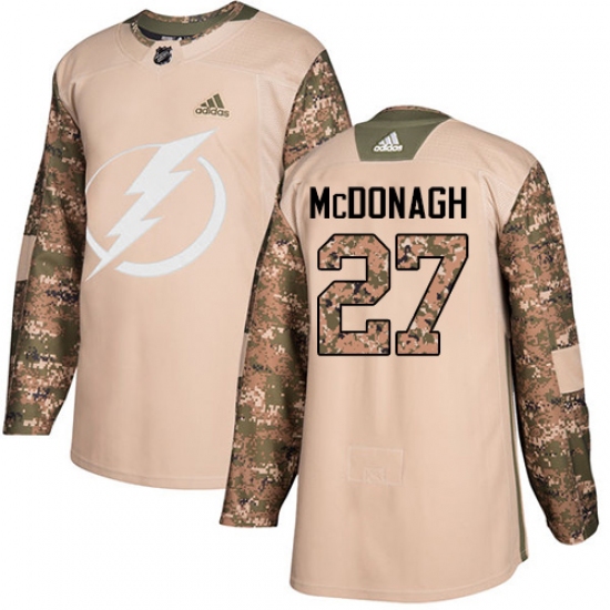 Men's Adidas Tampa Bay Lightning 27 Ryan McDonagh Authentic Camo Veterans Day Practice NHL Jersey