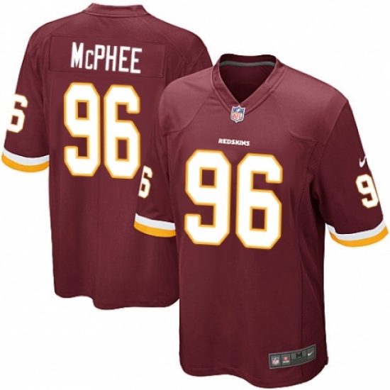 Men's Nike Washington Redskins 96 Pernell McPhee Game Burgundy Red Team Color NFL Jersey