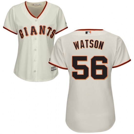 Women's Majestic San Francisco Giants 56 Tony Watson Replica Cream Home Cool Base MLB Jersey