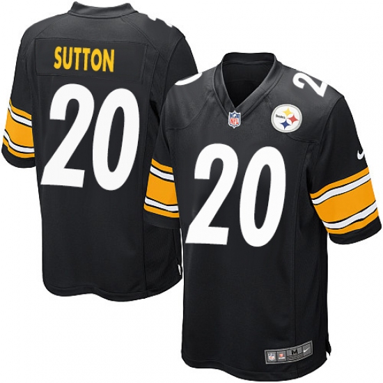 Men's Nike Pittsburgh Steelers 20 Cameron Sutton Game Black Team Color NFL Jersey