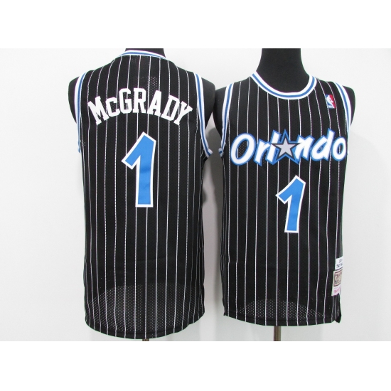 Men's Orlando Magic 1 Tracy Mcgrady Black Mitchell & Ness Black Retired Player Jersey