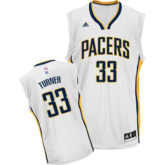 Men's Adidas Indiana Pacers 33 Myles Turner Swingman White Home NBA Jersey