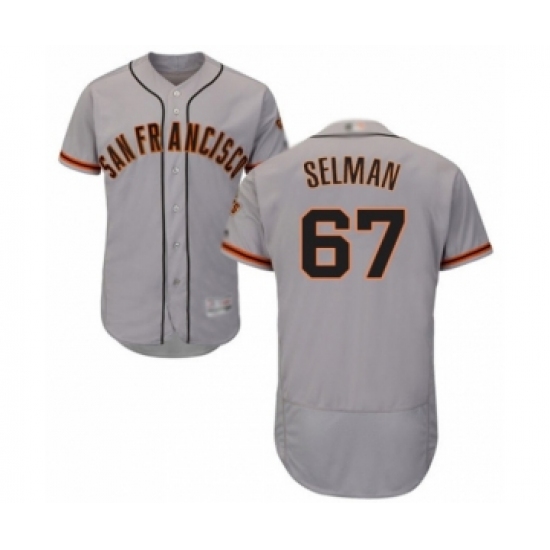 Men's San Francisco Giants 67 Sam Selman Grey Road Flex Base Authentic Collection Baseball Player Jersey