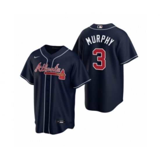 Women Atlanta Braves 3 Dale Murphy Nike Navy 2020 Replica Alternate Jersey