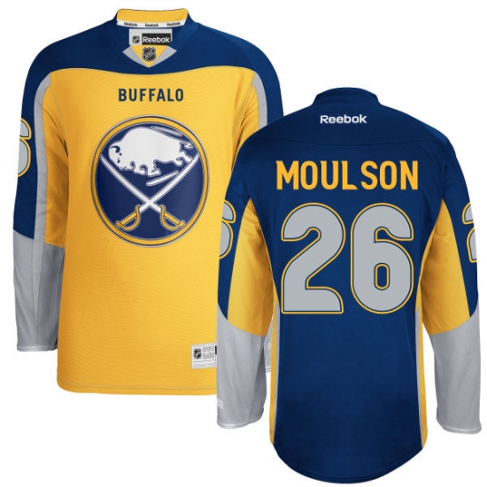 Men's Reebok Buffalo Sabres 26 Matt Moulson Authentic Gold New Third NHL Jersey