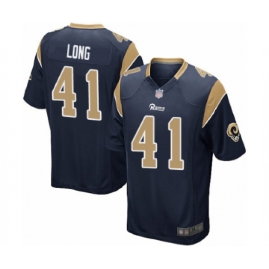 Men's Los Angeles Rams 41 David Long Game Navy Blue Team Color Football Jersey