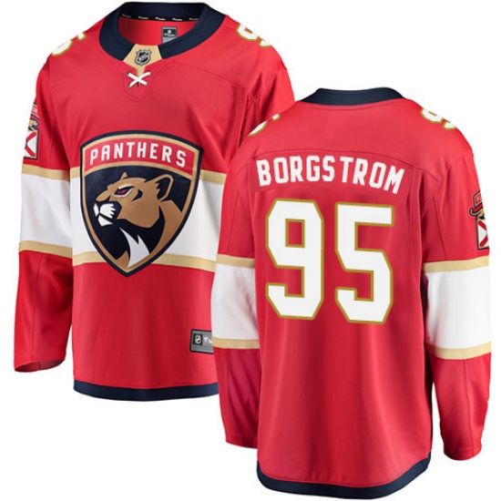 Youth Florida Panthers 95 Henrik Borgstrom Fanatics Branded Red Home Breakaway NHL Jersey