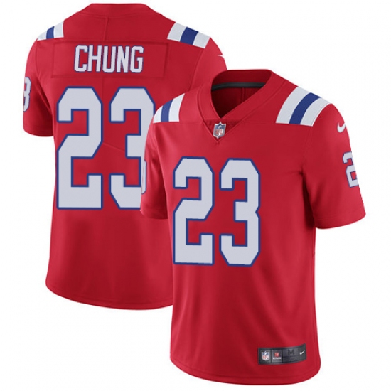 Men's Nike New England Patriots 23 Patrick Chung Red Alternate Vapor Untouchable Limited Player NFL Jersey