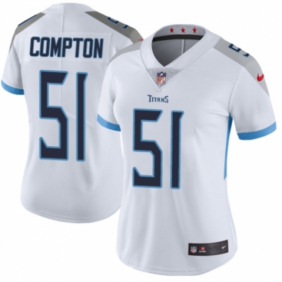 Women's Nike Tennessee Titans 51 Will Compton White Vapor Untouchable Elite Player NFL Jersey