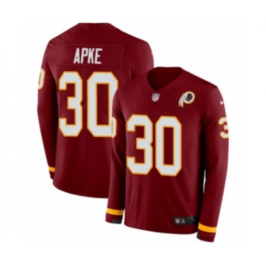 Men's Nike Washington Redskins 30 Troy Apke Limited Burgundy Therma Long Sleeve NFL Jersey