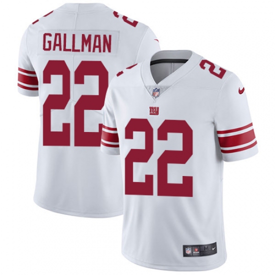 Men's Nike New York Giants 22 Wayne Gallman White Vapor Untouchable Limited Player NFL Jersey