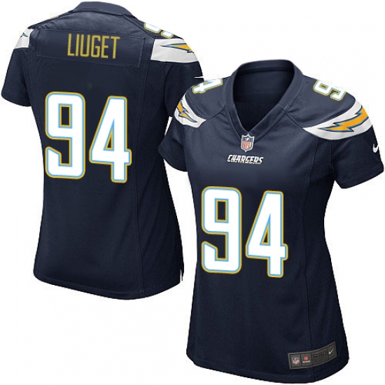 Women's Nike Los Angeles Chargers 94 Corey Liuget Game Navy Blue Team Color NFL Jersey