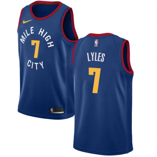 Women's Nike Denver Nuggets 7 Trey Lyles Authentic Light Blue Alternate NBA Jersey Statement Edition