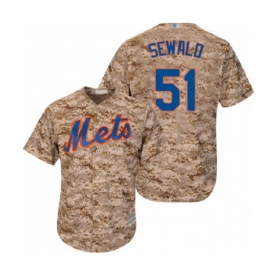 Youth New York Mets 51 Paul Sewald Authentic Camo Alternate Cool Base Baseball Player Jersey