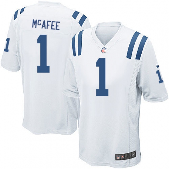 Men's Nike Indianapolis Colts 1 Pat McAfee Game White NFL Jersey