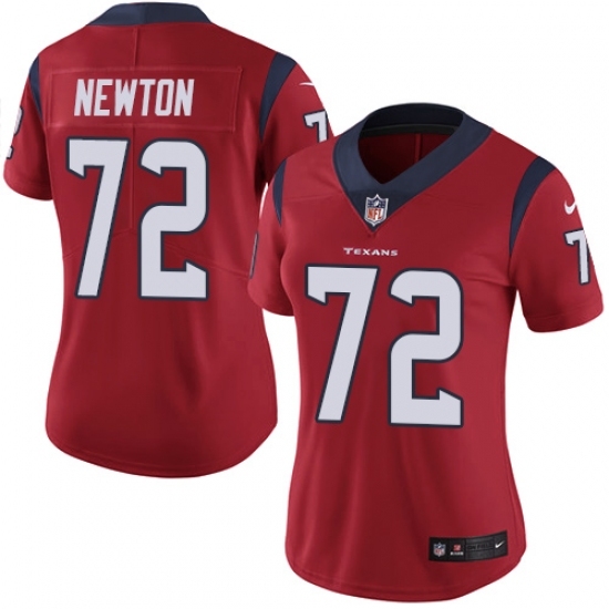 Women's Nike Houston Texans 72 Derek Newton Elite Red Alternate NFL Jersey