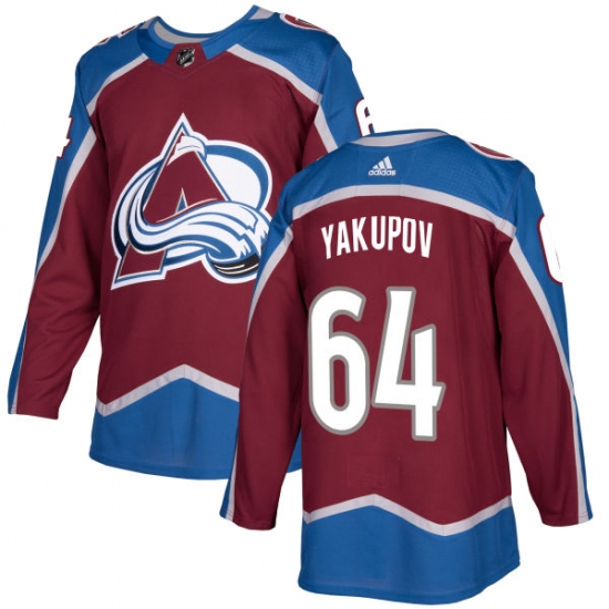 Men's Adidas Colorado Avalanche 64 Nail Yakupov Premier Burgundy Red Home NHL Jersey