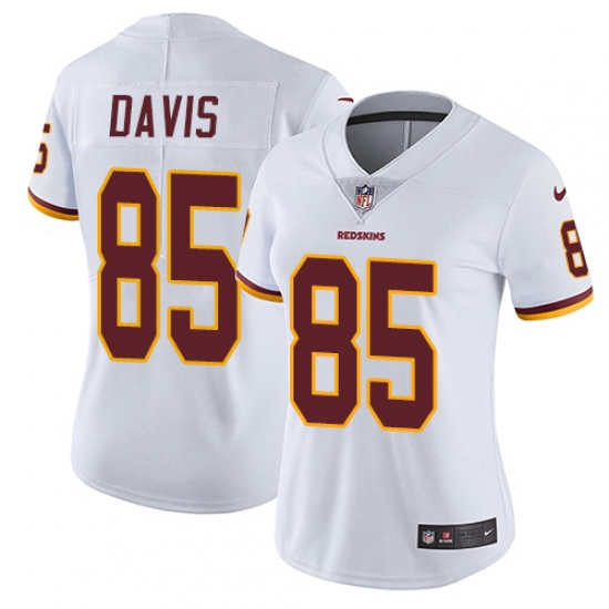 Women's Nike Washington Redskins 85 Vernon Davis White Vapor Untouchable Limited Player NFL Jersey