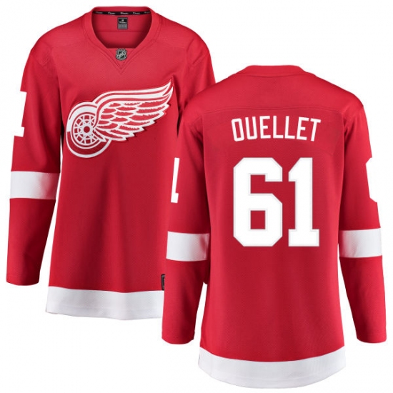 Women's Detroit Red Wings 61 Xavier Ouellet Fanatics Branded Red Home Breakaway NHL Jersey