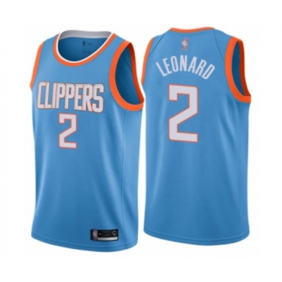 Men's Los Angeles Clippers 2 Kawhi Leonard Authentic Blue Basketball Jersey - City Edition