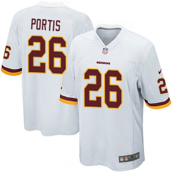 Men's Nike Washington Redskins 26 Clinton Portis Game White NFL Jersey