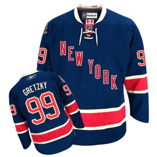 Youth Reebok New York Rangers 99 Wayne Gretzky Authentic Navy Blue Third NHL Jersey