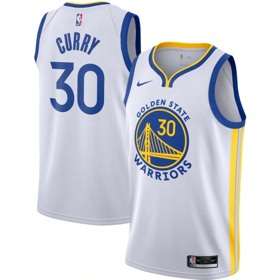 Men's Golden State Warriors 30 Stephen Curry Nike White 2020-21 Swingman Jersey